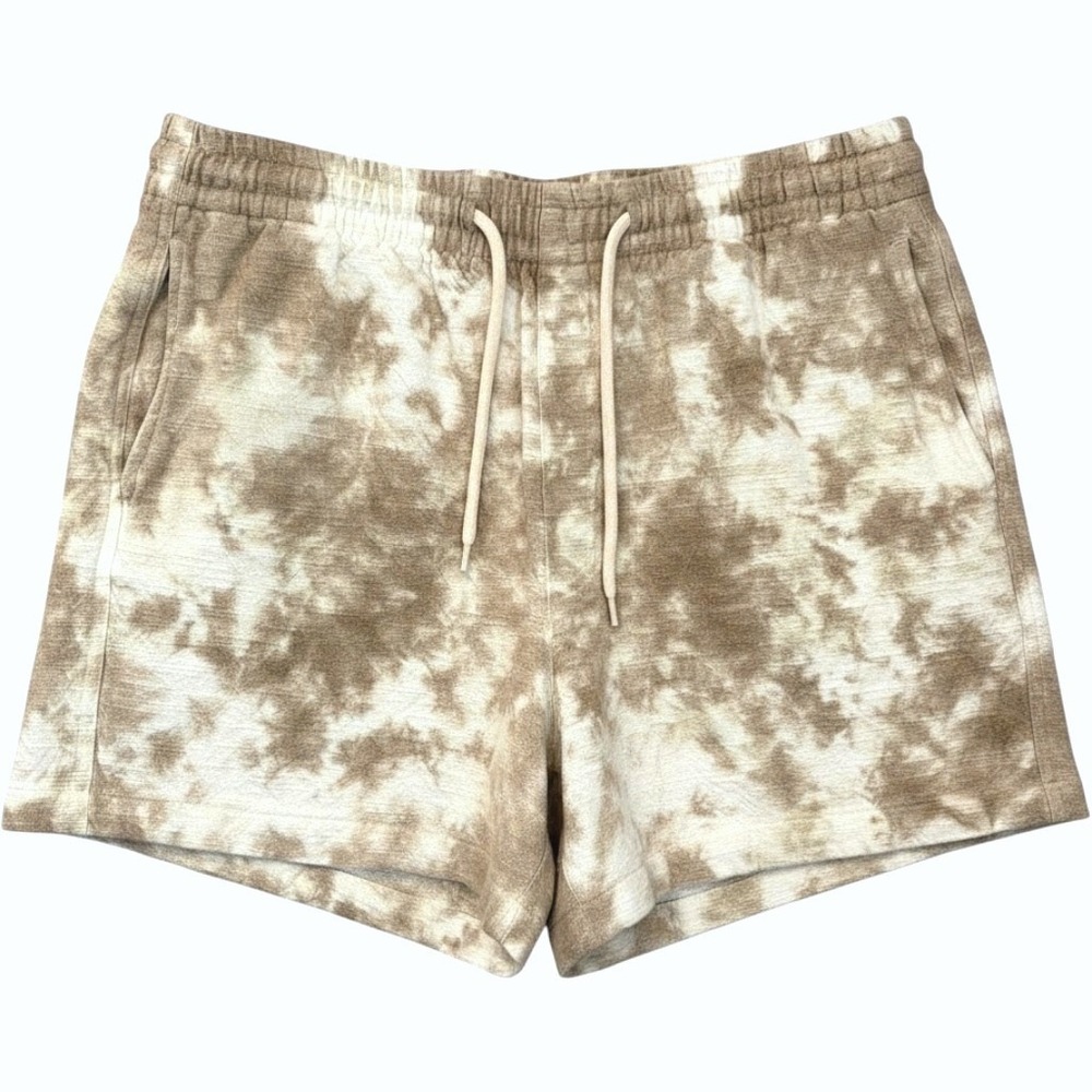 Urban Outfitters BDG Slub Volley Shorts L Tan Cream Tie Dye Cotton Casual Beach